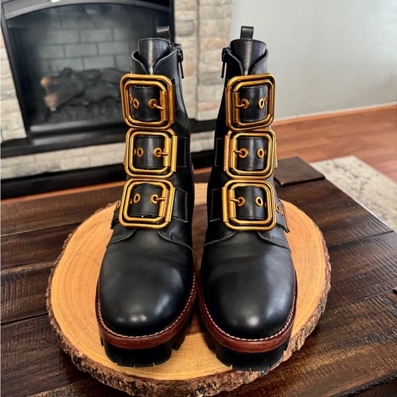 Women’s Jeffrey Campbell for Free People big buckle combat boots. Size 6.5. - Picture 2 of 11